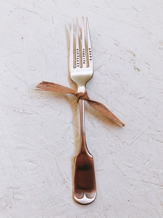 I Don/'t Give A Fork HAND STAMPED ENGRAVED Spoon with engraving Customisable Humourous Humour Gag Birthday Rude Sweary Foodie Gift Present