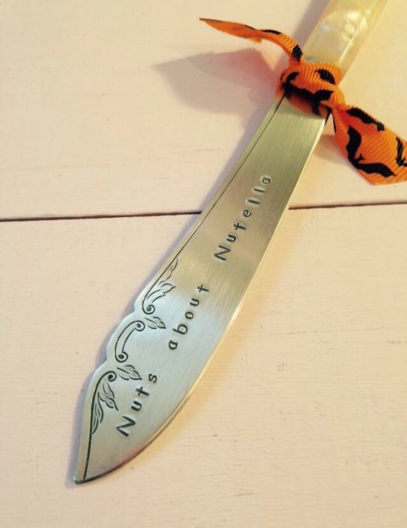 Hand Stamped Knife Nutella Knife Personalised Fish Knife Etsy