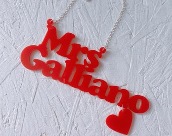 Acrylic Name Necklace, Laser Cut Jewellery, Personalised Name Necklace, Custom Made Necklace, 2 Lines, Statement and Monogram Jewellery, FUN