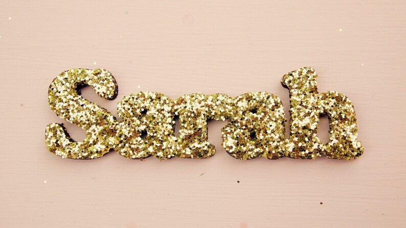 Glitter Jewellery! Custom Necklace Name Necklace Personalised Wooden Glittered Name Necklace Statement Jewellery Glitter Name Necklace