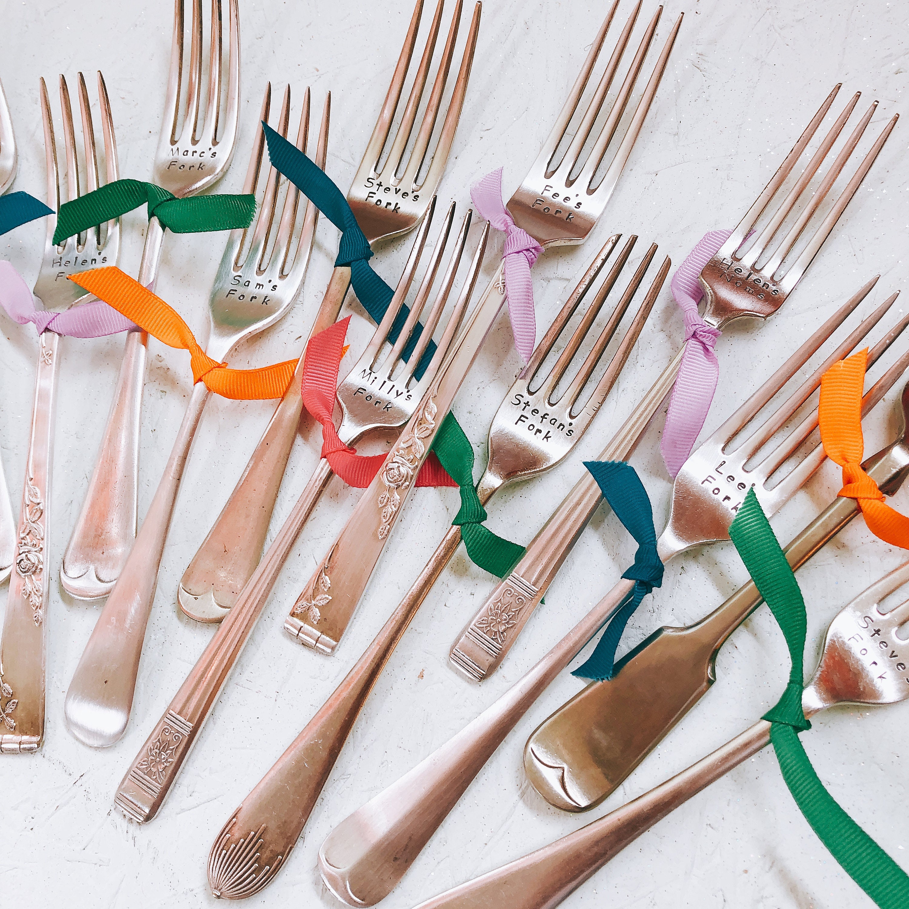 Hand Stamped Fork Personalised Cake Fork Customised Fork Etsy