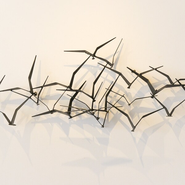 Curtis Jere Birds In Flight Metal Wall Sculpture