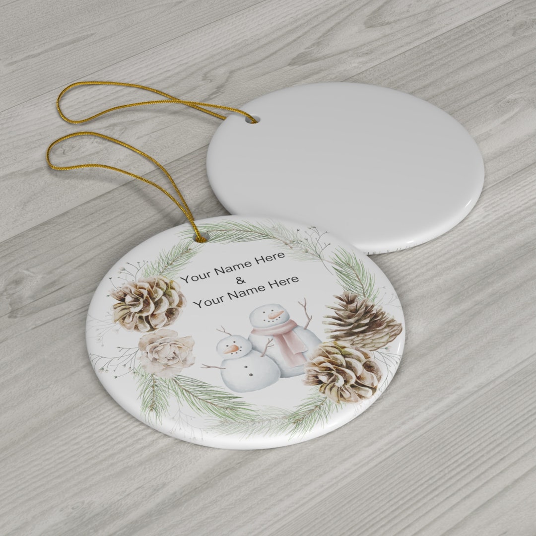 Personalized Boy and Girl Snowman, Precious Ornament With Two Snowman ...
