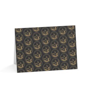 Lege horizontale wenskaarten met vintage logo van CB West (1, 10, 30 en 50 stuks) voor bedankt, afstuderen, enz.