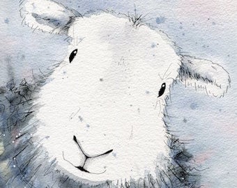 Limited edition print - Bluebell the Herdwick sheep, sheep print, Herdwick print