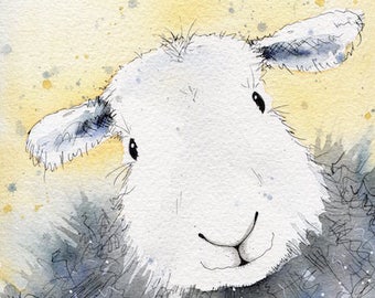 Limited edition print - Buttercup the Herdwick sheep, sheep print, Herdwick print