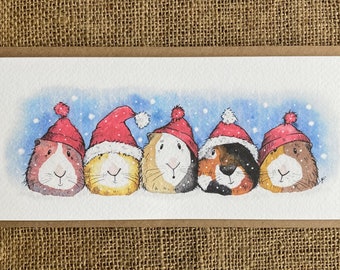 Guinea Pig Christmas card, guinea pig cards, Christmas cards