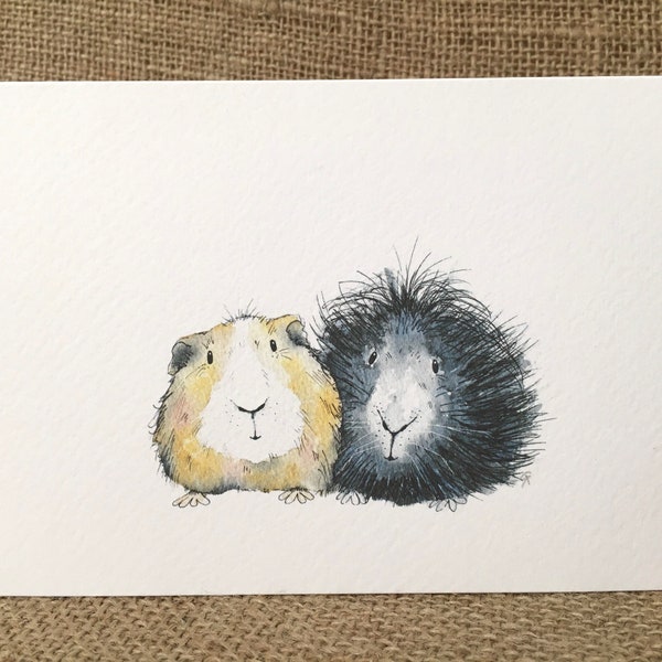 Guinea pigs greetings card