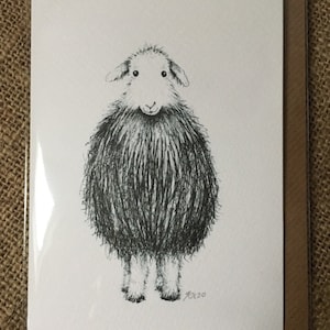 Carte de voeux de mouton Herdwick, carte de mouton
