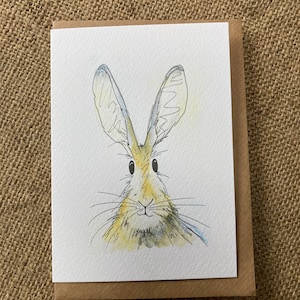 Hare card, C6 size, Single card or pack of five cards, Easter card