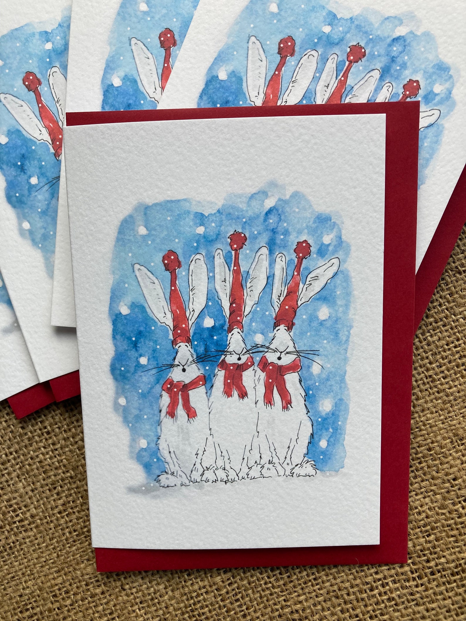 Hare Pack Pack of Five Hare Christmas Cards, Hare Cards, Christmas Cards, We ...