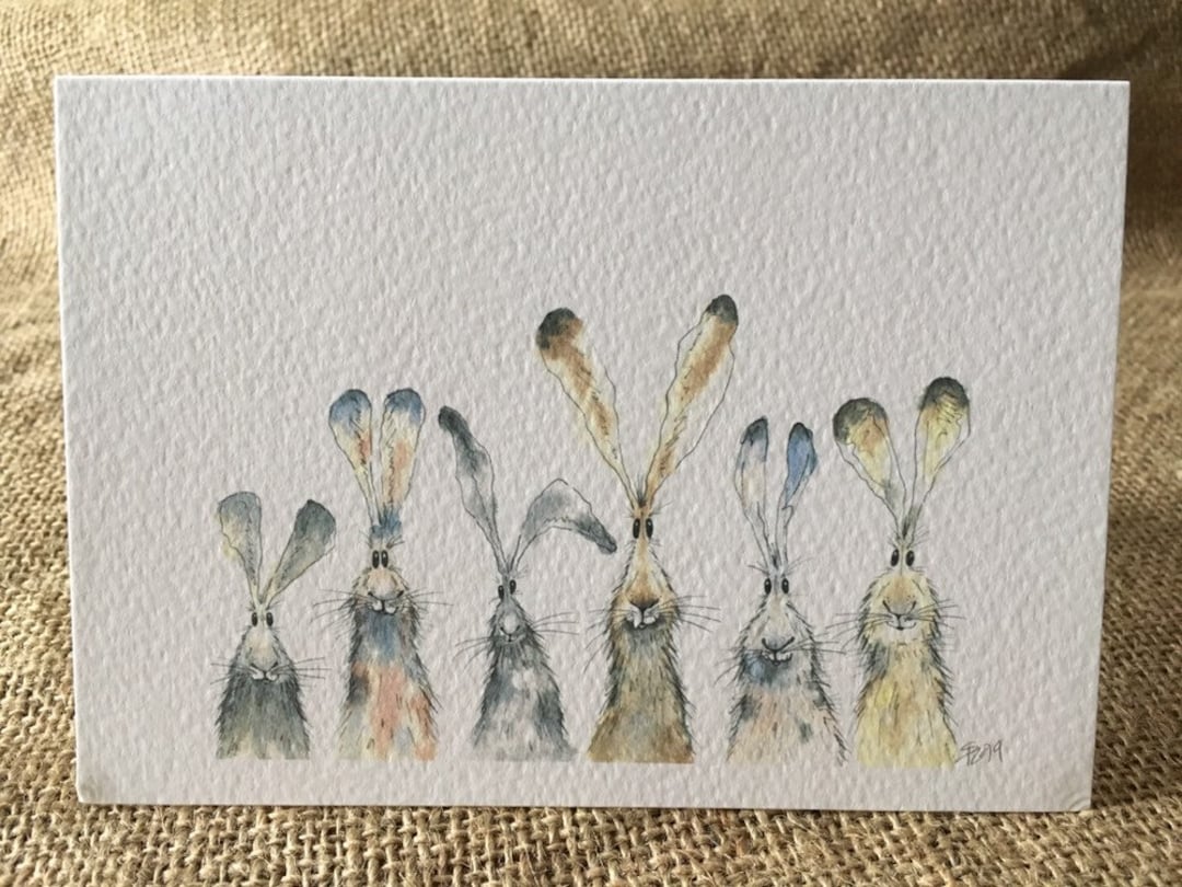 Hare Pack Pack of Five Hare Cards, Easter Cards, C6 Size, Hare Cards - Etsy