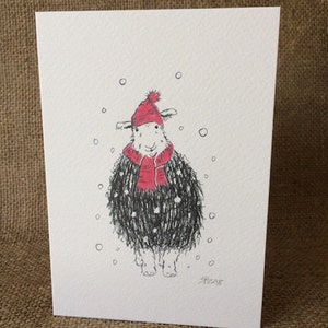 Carte de Noël mouton Herdwick, cartes mouton, cartes de Noël, lot de cinq, une carte