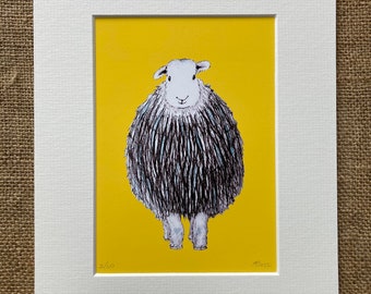 Herdwick limited edition print - Herdwick sheep, sheep print, Herdwick print