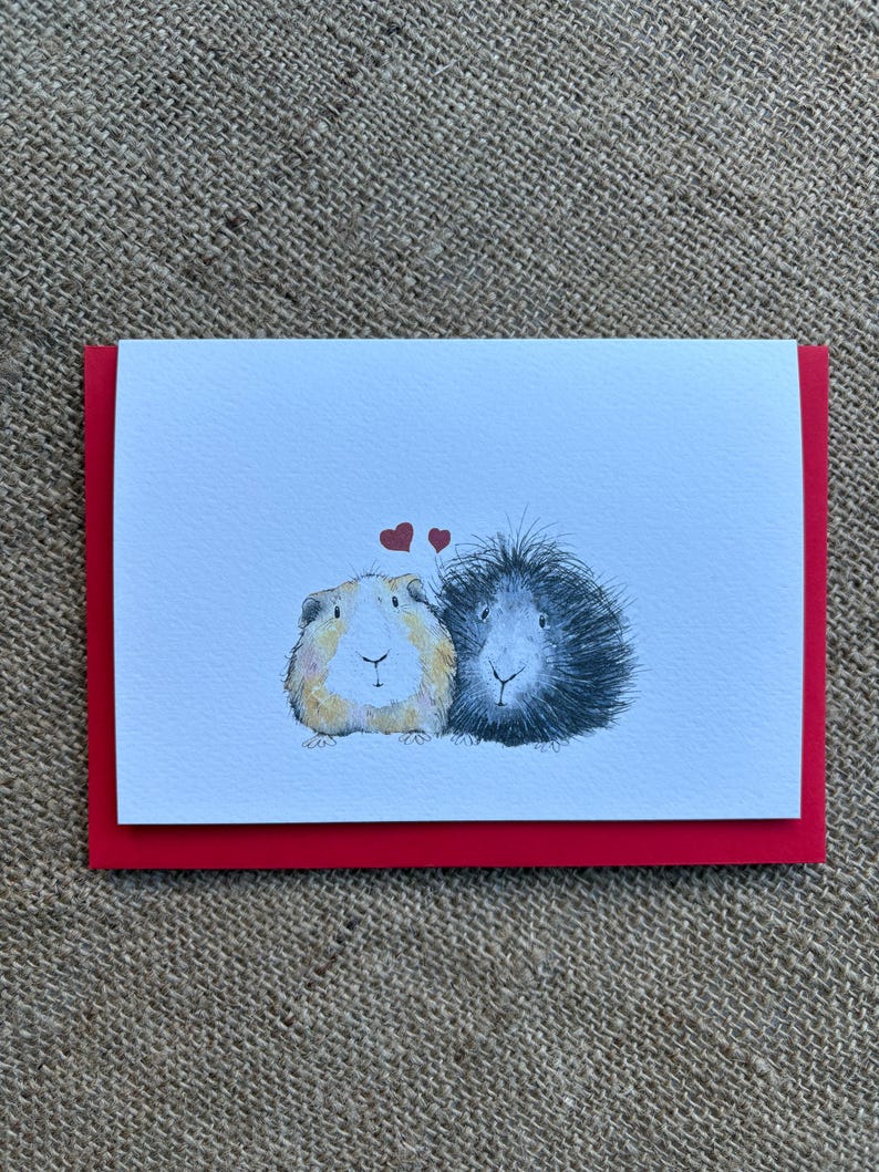 Guinea Pigs Valentine's Card - Etsy