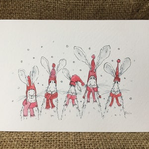 Paquet de cartes de lièvre de Noël, cartes de lièvre, cartes de Noël