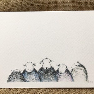 Pack de cinq cartes Herdwick, cartes Herdwick, cartes moutons, cartes Lake District