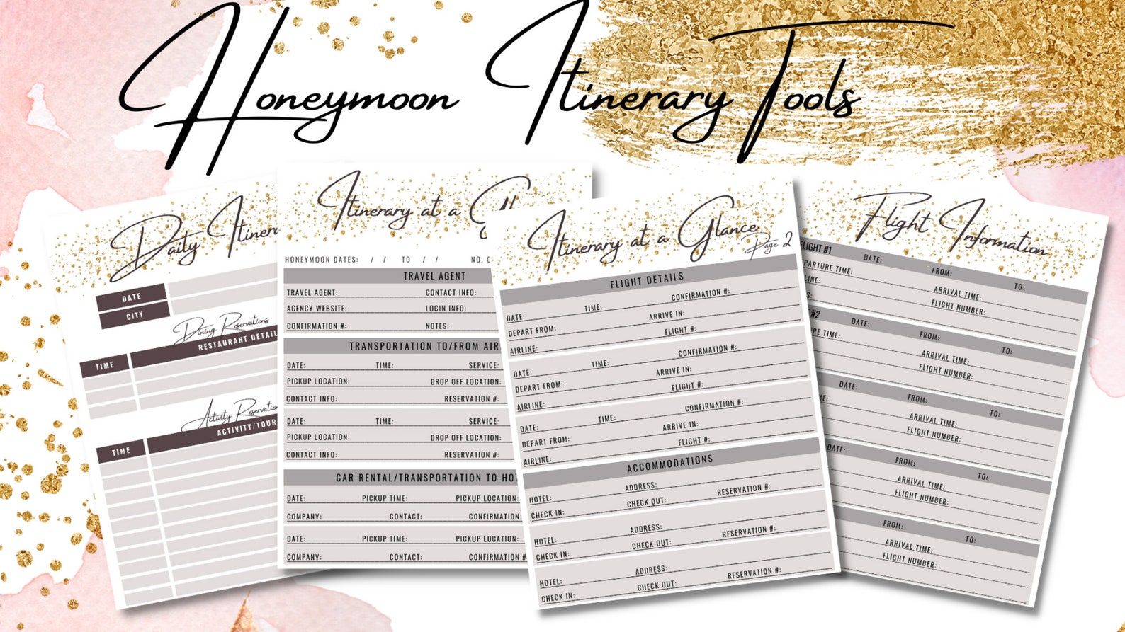 Honeymoon Travel Planner Vacation Planner Travel Organizer Etsy España