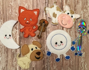 Busy Board felt Board Hey Diddle Diddle  Set Pretend Play Preschool Classc Nursery Rhyme Mother Goose Montessori
