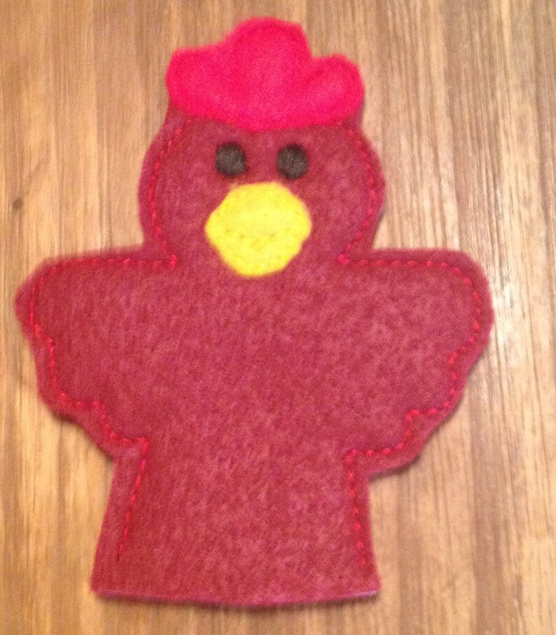 Little Red Hen Finger Puppet Farm Animal Pretend Play Teach Etsy