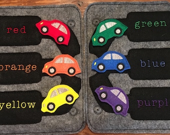 Boy Gift Busy Book Page Car Garage color match page children learning toddler learning quiet book page idea toddler quiet book teach