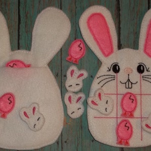 Easter Bunny Tic Tac Toe Felt Game Embroidered Board Games Educational ...