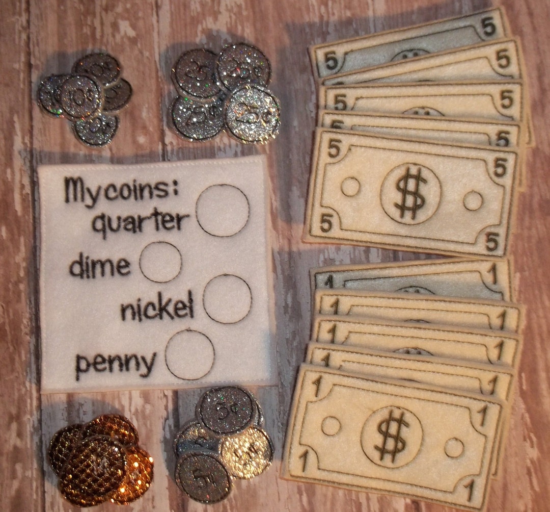 Play Money, Felt, Game, Montessori Toddler, Quiet Time, Felt Toy