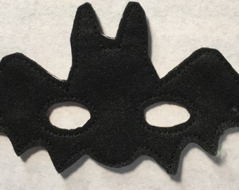 Bat Style G Embroidered Felt Mask Halloween 2 Sizes  Petend Play Teach Learn Educational Imagination Story Time Play Along Home School