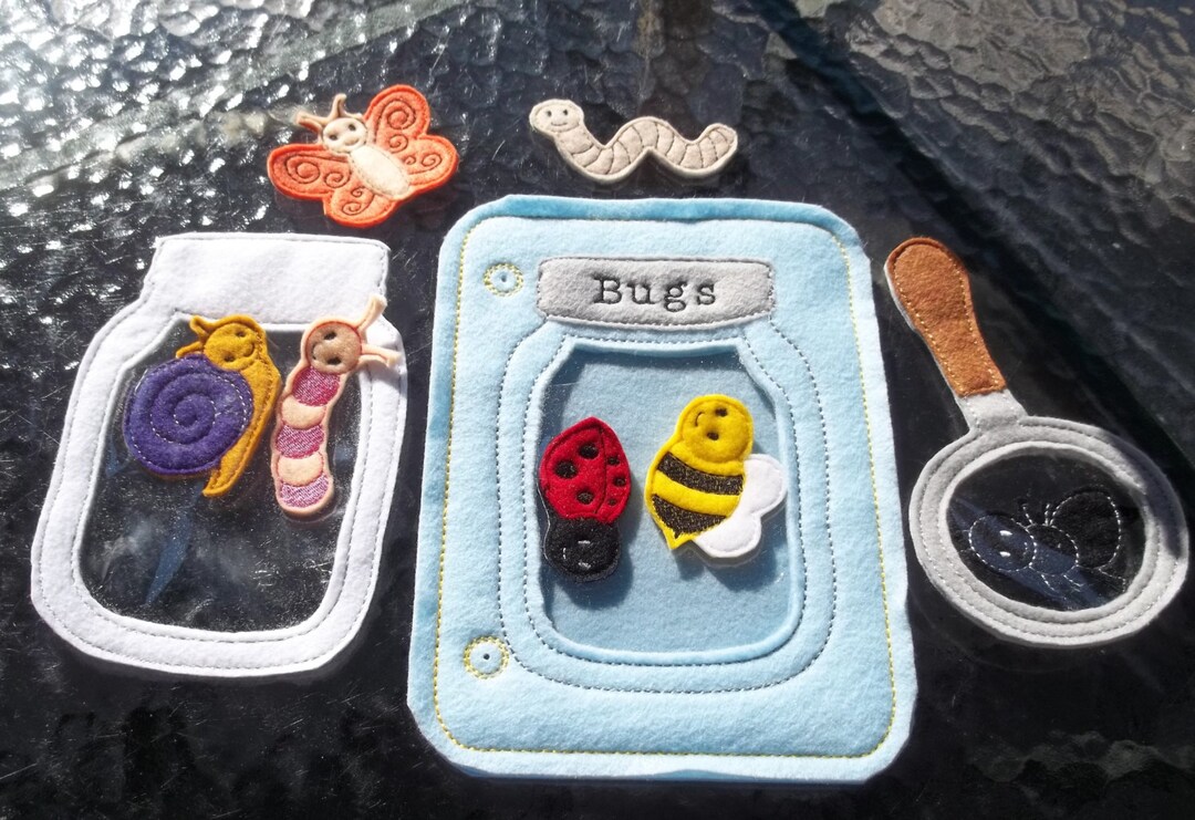 Bug Jar Mason Jar Felt Quiet Busy Book Page Bag Book Set Inclds Page W Clear Pocket Mason Jar on