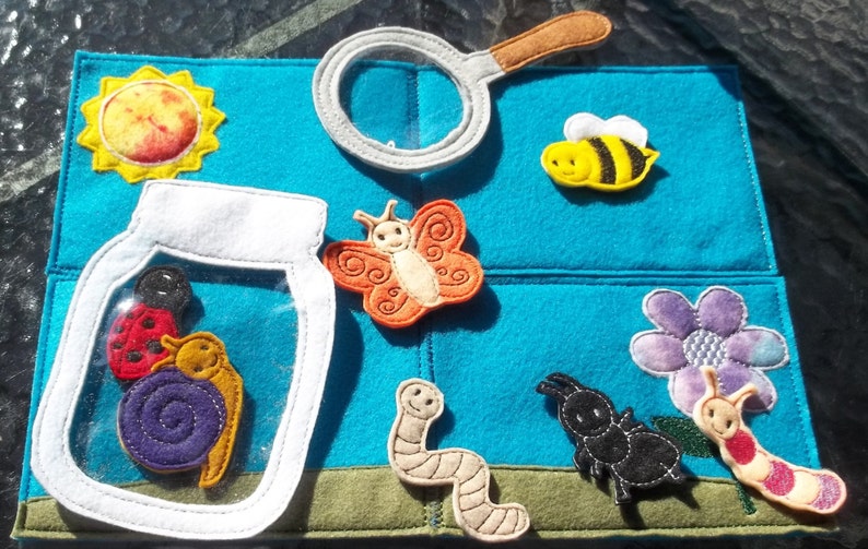 Bug Jar Mason Jar Felt Board Play Set Busy Board Inclds 4 mats Etsy