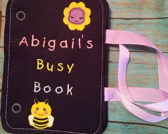 Personalized Busy Book Cover Set: Felt Toddler Learning Binder