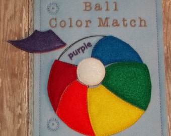 Busy Book Page Beach Ball color match page, childrens learning, toddler learning, quiet book page idea, toddler quiet book, travel game, kid