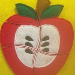 Apple Toddler Embroidered Felt Puzzle Party Favor Stocking Stuffer Teach logic Concentration Memory Challenge Game Montessori Home school