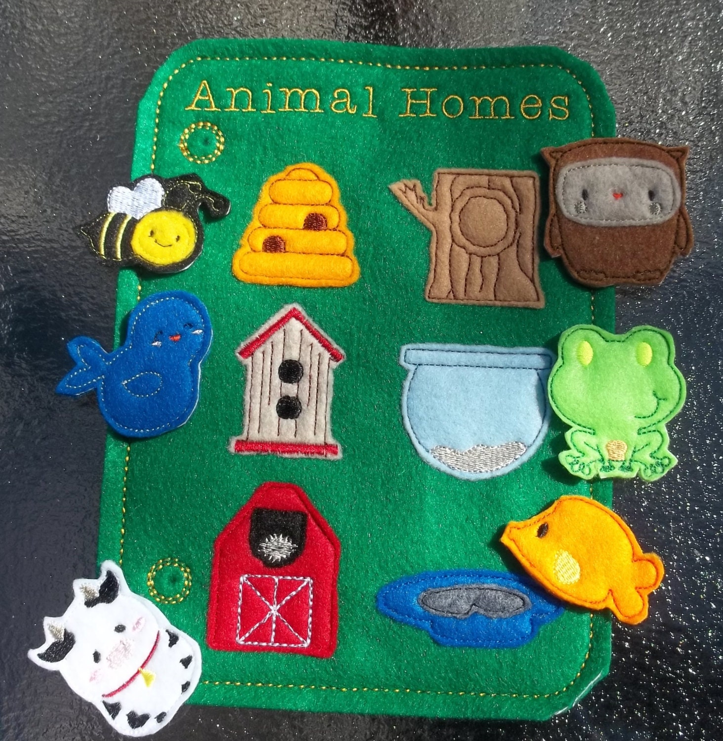 Animal Homes Busy Book Embroidered Felt Learn Teach Quiet Book - Etsy Animal Homes Busy Book Embroidered Felt Learn Teach Quiet Book - Etsy