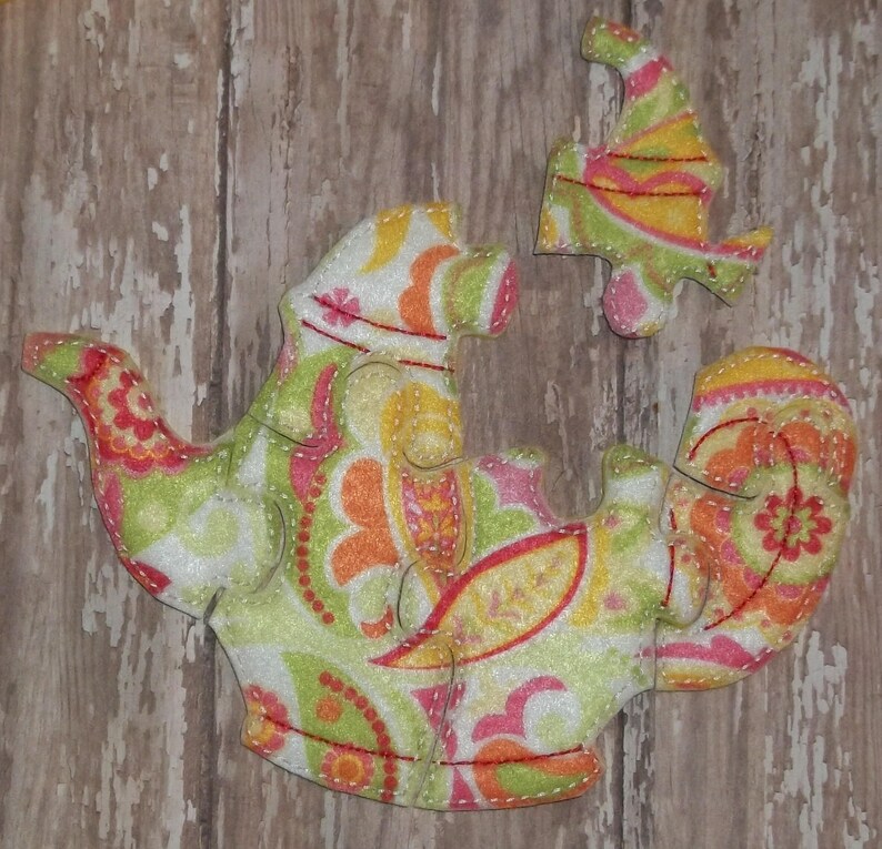 Teapot Shaped Puzzle With Varying Patterns or Solid Color Etsy
