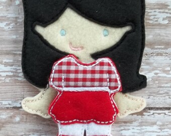 Felt Doll Cowgirl dress up Outfit Girl Gift Embroiderd Felt Doll Non Paper Doll Pretend Play Listing for doll clothes outfit only