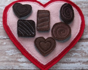 Valentine Gift Felt Chocolate Candy Silhouette Matching Shape Matching Game Heart Match Sort Sorting Educational Toy Game Learn Montessori