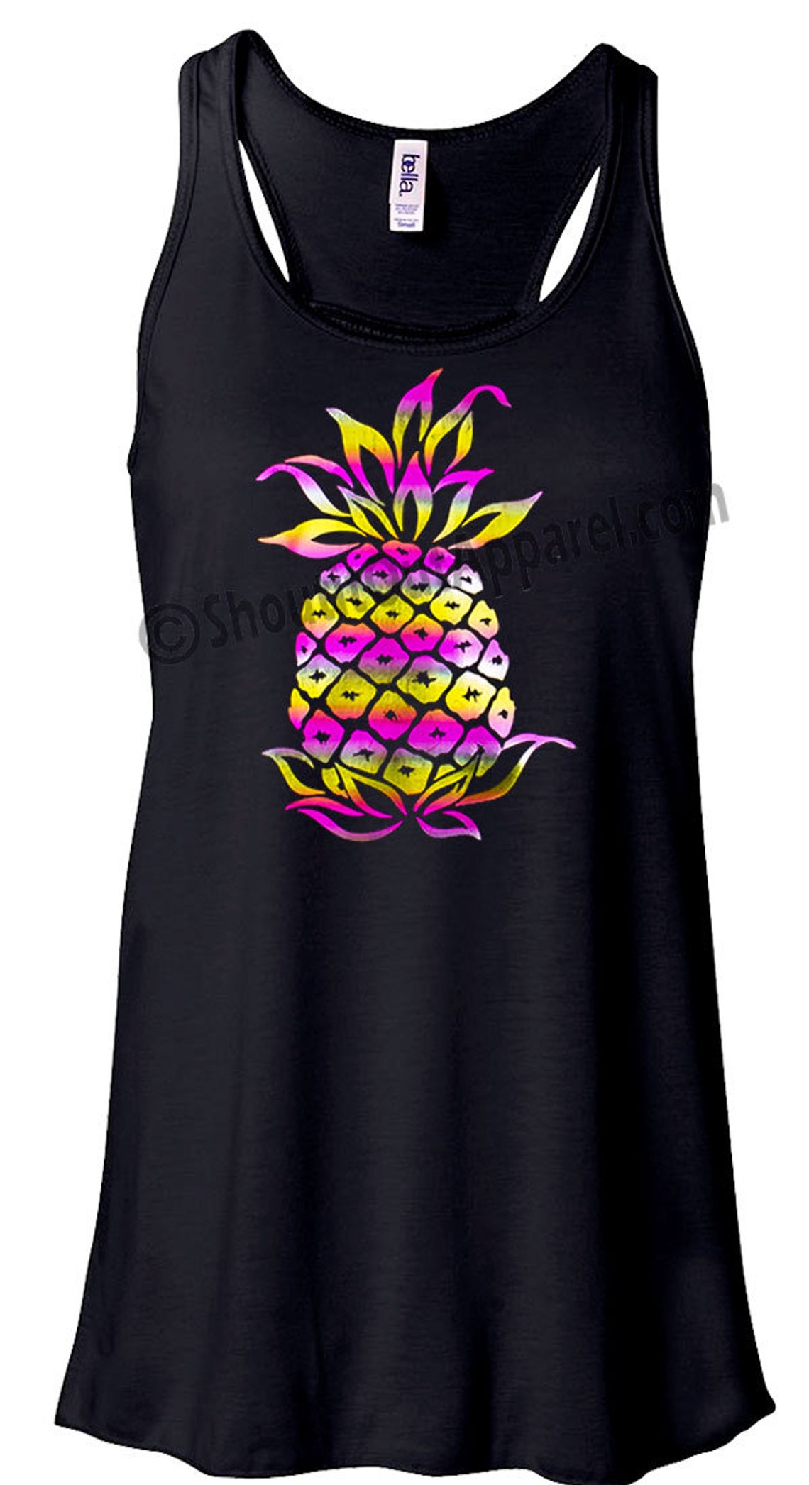 Pineapple Tank top Tank top Pink/yellow rainbow foil Etsy