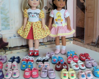 BLACK w// Chains Cowgirl BOOTS DOLL SHOES fits American Girl 14.5/" WELLIE WISHERS