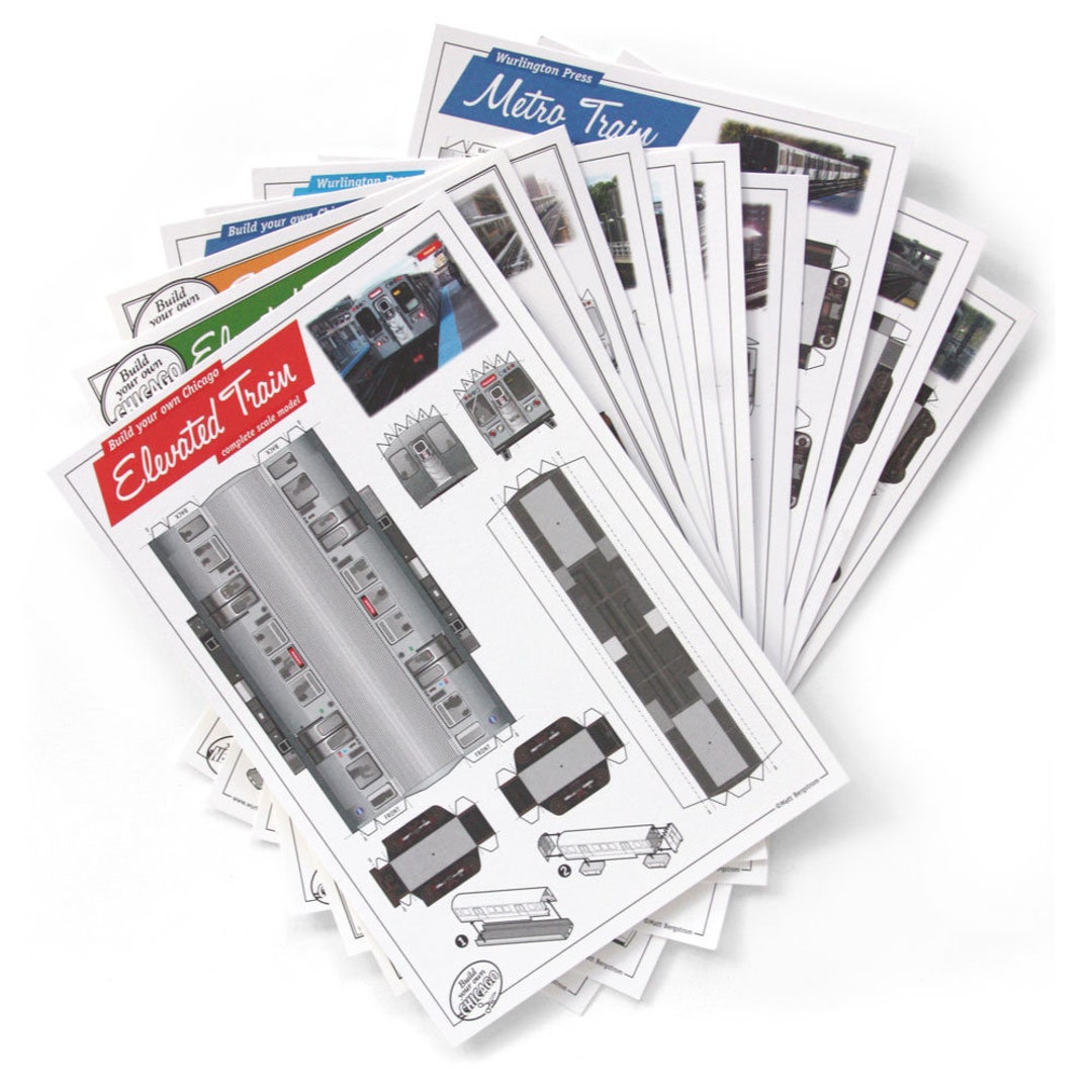 Build Your Own Public Transit Paper Model Postcards Etsy