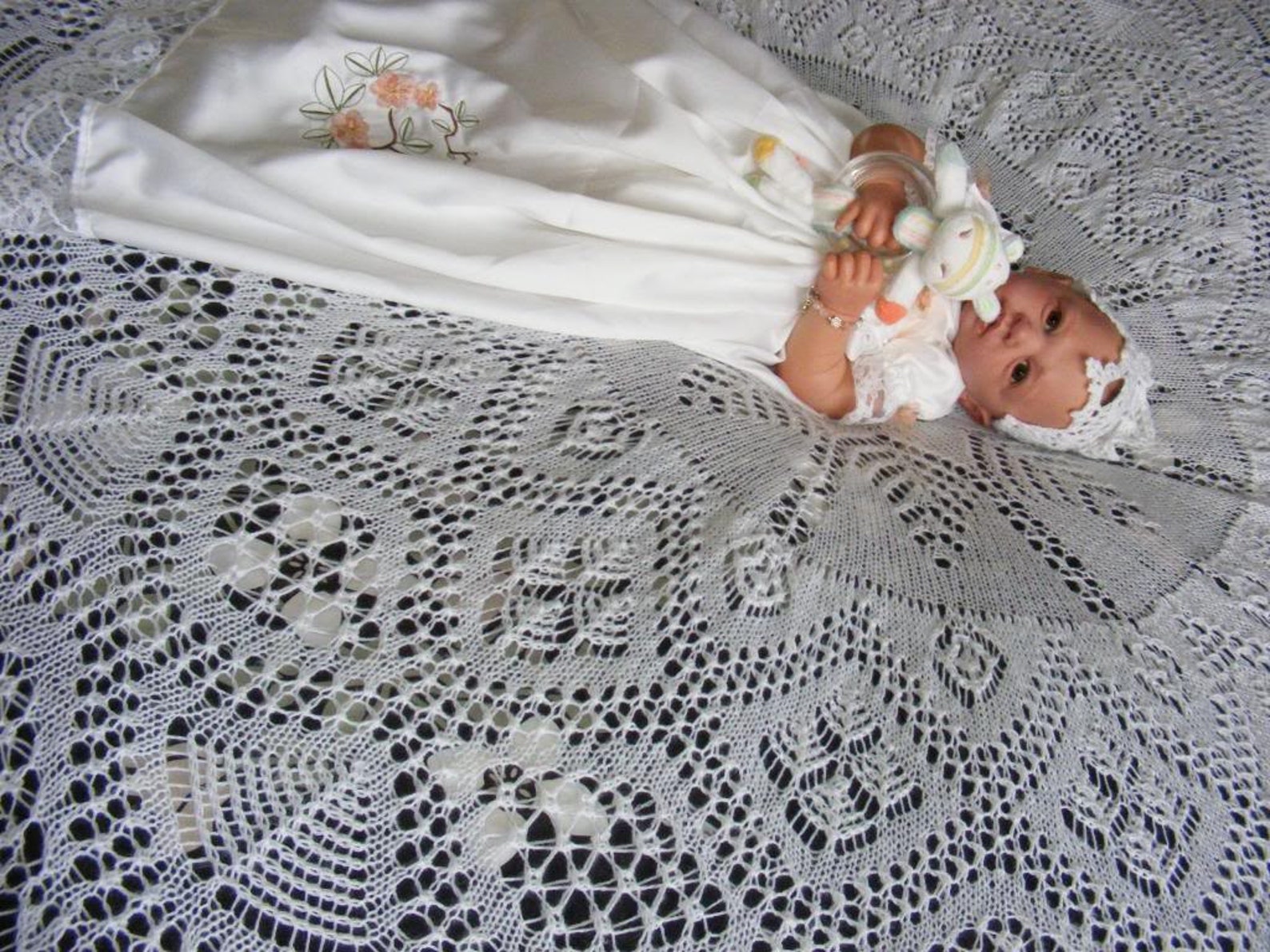 Shetland Circular Baby Shawl Knitting Pattern in 3ply Instant Etsy