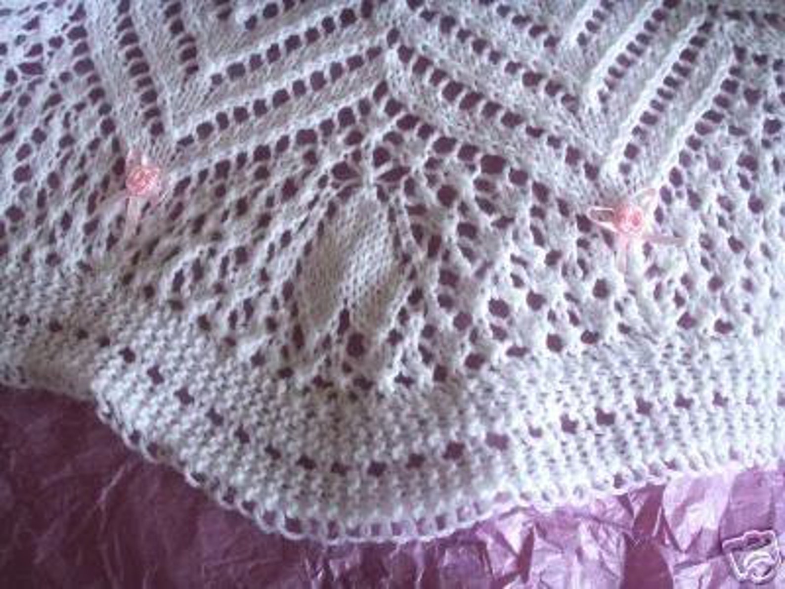 Hearts circular baby shawl knitting pattern in 4ply Instant Etsy