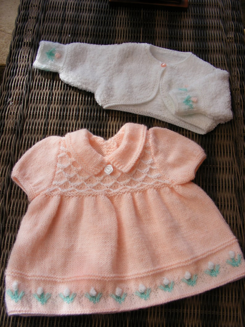 Mayoral Peach Dress Knitted With Pattern