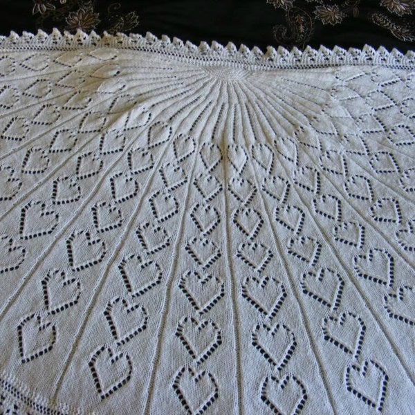 Janie semi-circular baby shawl knitting pattern in DK Instant download PDF