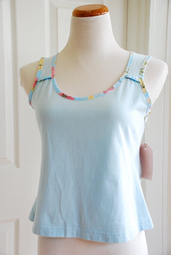 Floral Trim Tank Top