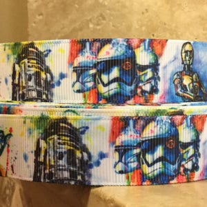 5 YDS Star Wars Watercolor Ribbon