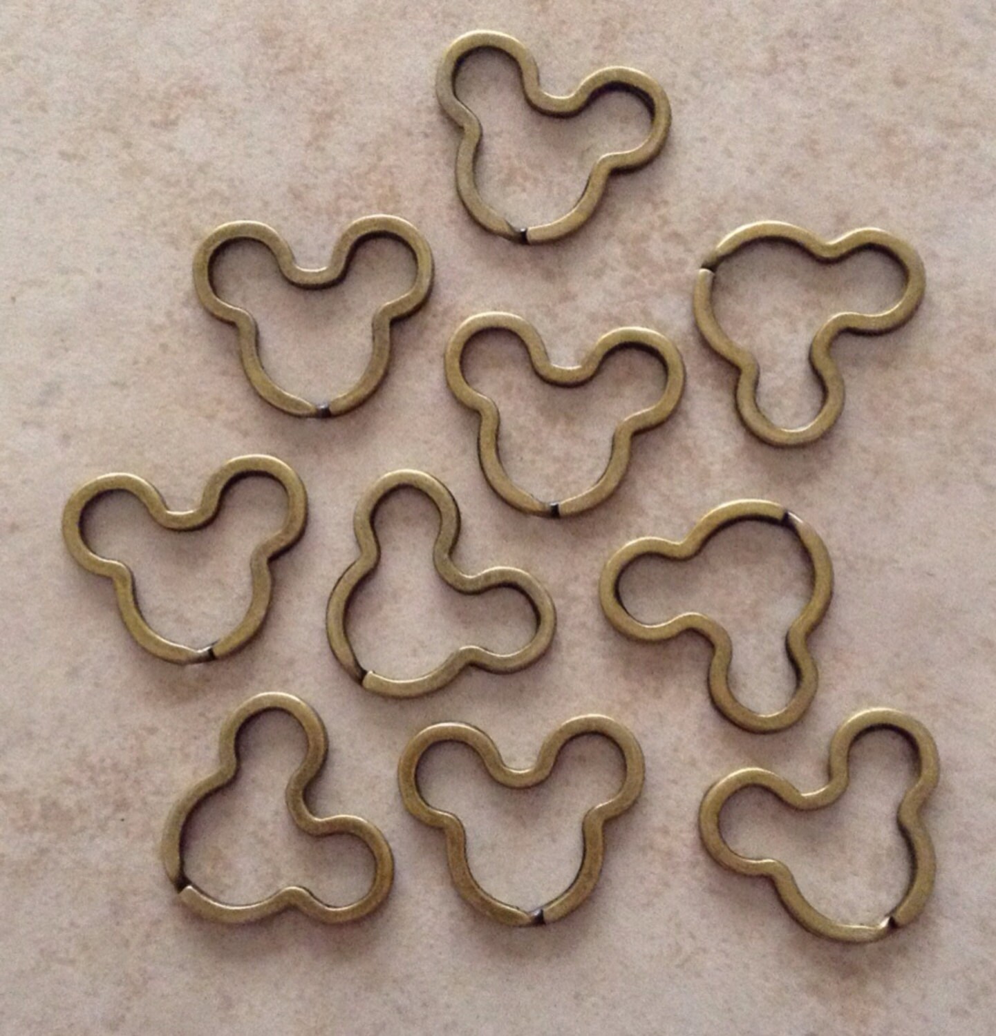 10 Antique Bronze Split Ring Key Rings