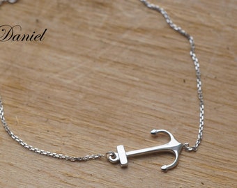 10K、14K、18Kの純金またはスターリングシルバーのアンカー