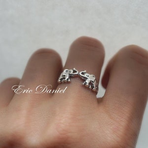 10 k, 14 k oder 18 k Solid Gold Liebe Elepant Ring in weiß, gelb oder Rose Gold, Paare Ringe, Viel Glück Ring, Elefanten in Liebe.