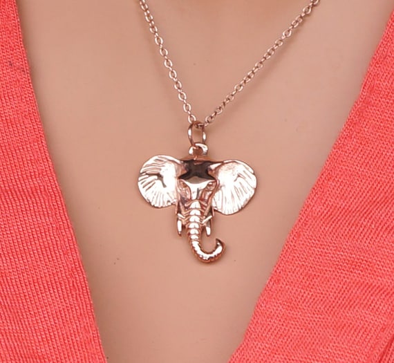 Solid Gold Elephant Pendant 10K 14K or 